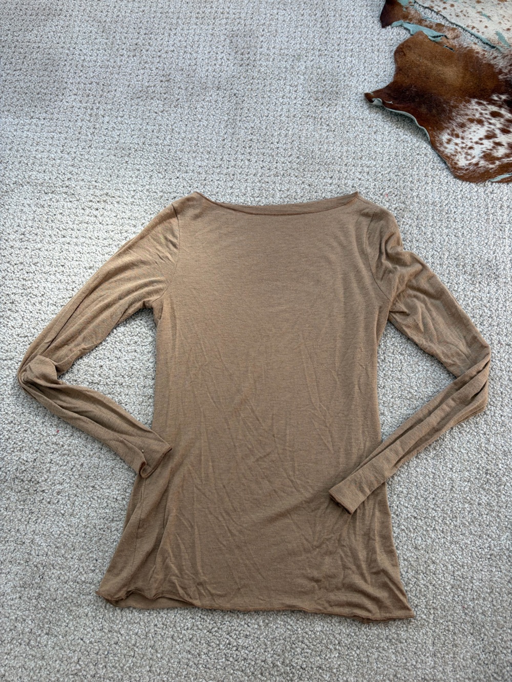 intimissimi Slim-Fit Long Sleeve Tee in Camel Brown